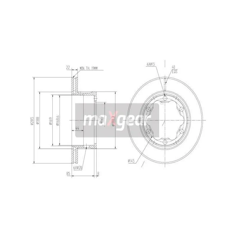 Jeu de 2 disques de frein arrière MAXGEAR 19-0809