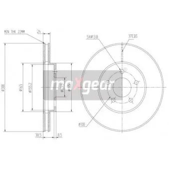Jeu de 2 disques de frein avant MAXGEAR 19-0811