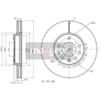 Jeu de 2 disques de frein avant MAXGEAR 19-0812
