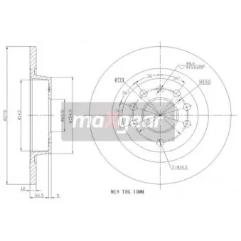 Jeu de 2 disques de frein arrière MAXGEAR 19-0813