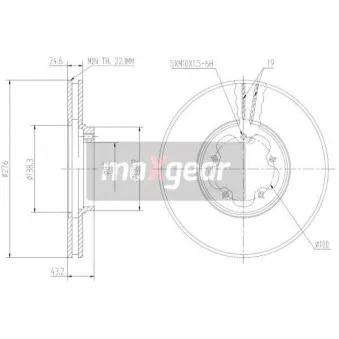 Jeu de 2 disques de frein avant MAXGEAR 19-0814