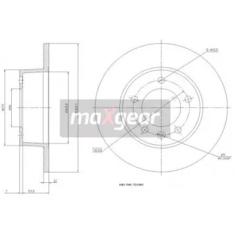 Jeu de 2 disques de frein arrière MAXGEAR 19-0815