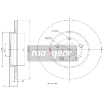 Jeu de 2 disques de frein arrière MAXGEAR 19-0816