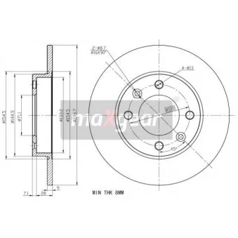 Jeu de 2 disques de frein arrière MAXGEAR 19-0817