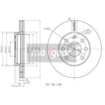 Jeu de 2 disques de frein avant MAXGEAR 19-0818