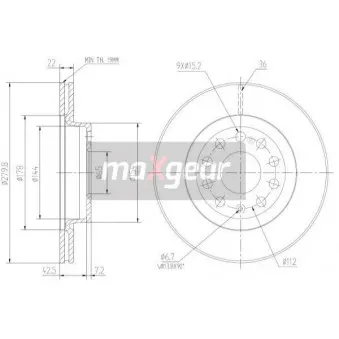 Jeu de 2 disques de frein arrière MAXGEAR 19-0820