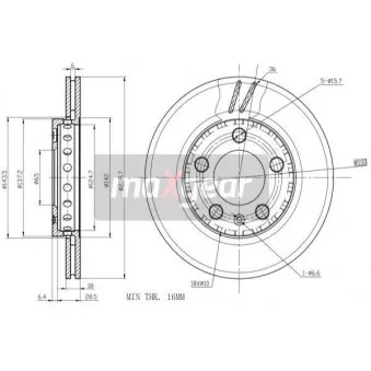 Jeu de 2 disques de frein avant MAXGEAR 19-0821