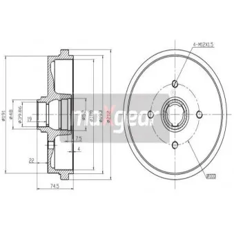 Tambour de frein MAXGEAR 19-0822