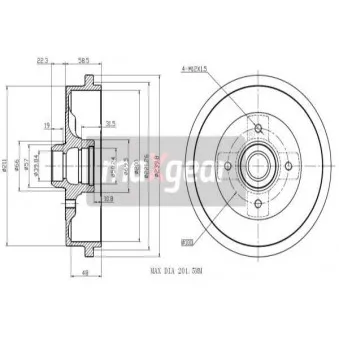 Tambour de frein MAXGEAR 19-0823