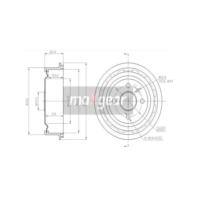 Tambour de frein MAXGEAR 19-0824