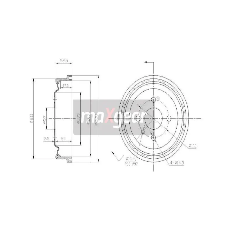 Tambour de frein MAXGEAR 19-0825