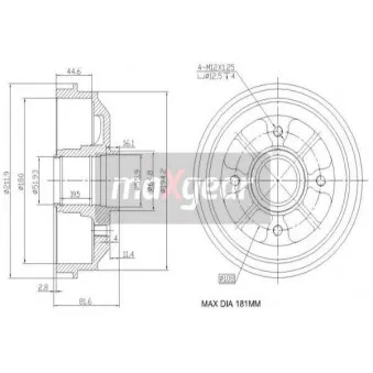 Tambour de frein MAXGEAR 19-0829