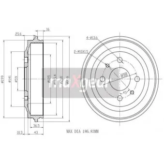 Tambour de frein MAXGEAR 19-0832