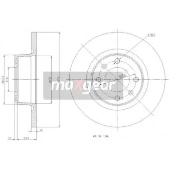 Jeu de 2 disques de frein arrière MAXGEAR 19-0833