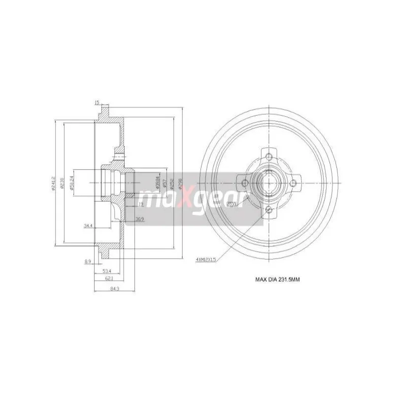 Tambour de frein MAXGEAR 19-0835