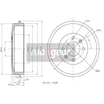 Tambour de frein MAXGEAR 19-0836