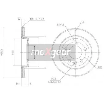 Jeu de 2 disques de frein arrière MAXGEAR 19-0838
