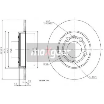 Jeu de 2 disques de frein arrière MAXGEAR 19-0840