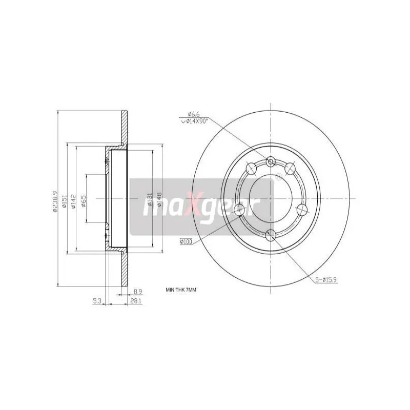 Jeu de 2 disques de frein arrière MAXGEAR 19-0840