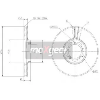 Jeu de 2 disques de frein avant MAXGEAR 19-0841