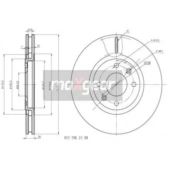 Jeu de 2 disques de frein arrière MAXGEAR 19-0842