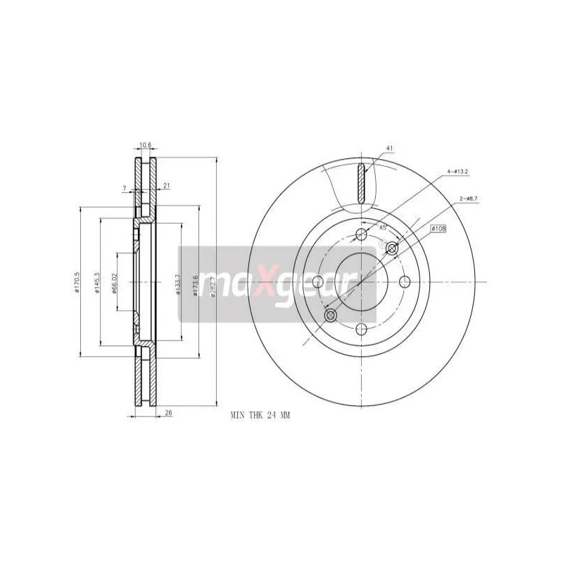 Jeu de 2 disques de frein arrière MAXGEAR 19-0842