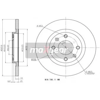 Jeu de 2 disques de frein avant MAXGEAR 19-0843