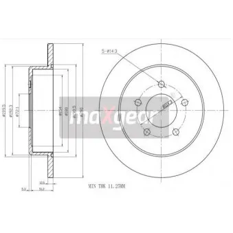 Jeu de 2 disques de frein arrière MAXGEAR 19-0912MAX