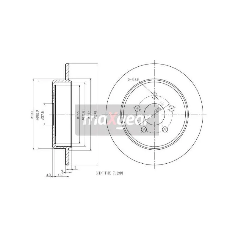 Jeu de 2 disques de frein arrière MAXGEAR 19-0914
