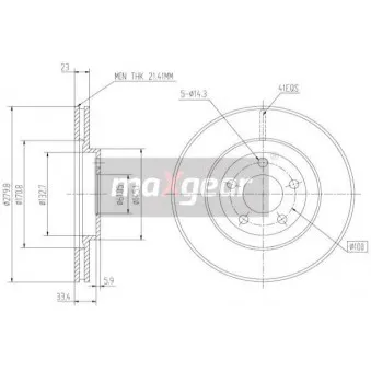 Jeu de 2 disques de frein avant MAXGEAR 19-0916