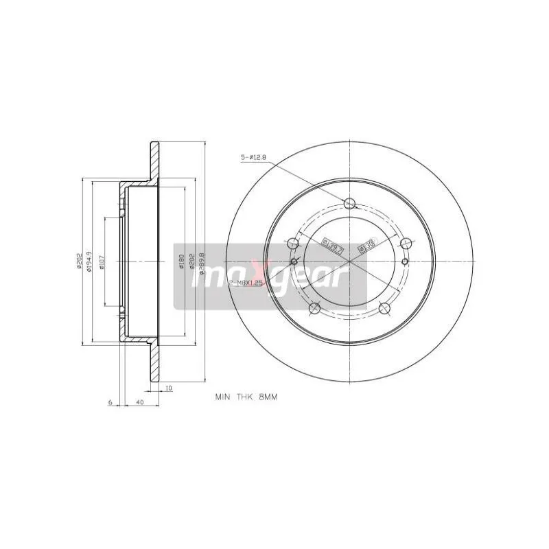 Jeu de 2 disques de frein avant MAXGEAR 19-0919