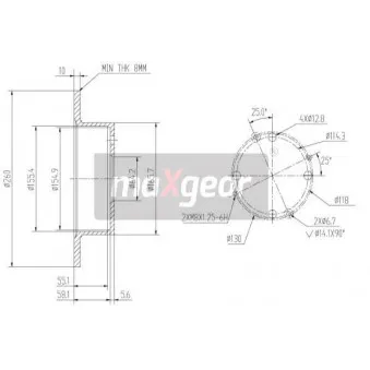 Jeu de 2 disques de frein arrière MAXGEAR 19-0920
