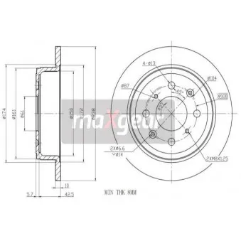 Jeu de 2 disques de frein arrière MAXGEAR 19-0921