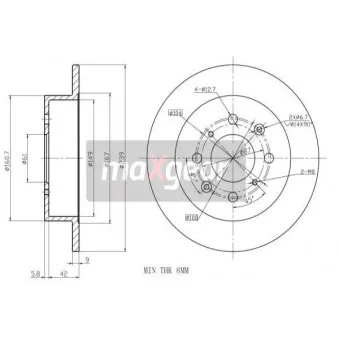 Jeu de 2 disques de frein arrière MAXGEAR 19-0922