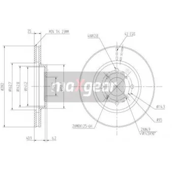 Jeu de 2 disques de frein avant MAXGEAR 19-0924