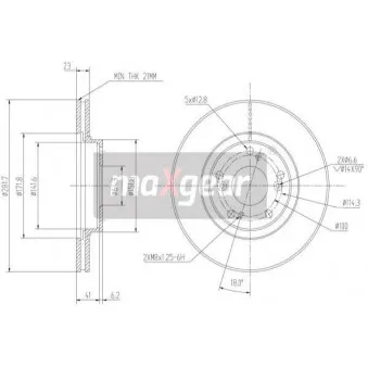 Jeu de 2 disques de frein avant MAXGEAR 19-0925