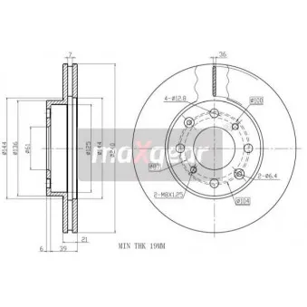 Jeu de 2 disques de frein avant MAXGEAR 19-0928