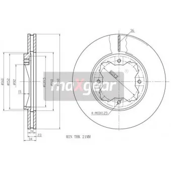 Jeu de 2 disques de frein avant MAXGEAR 19-0929