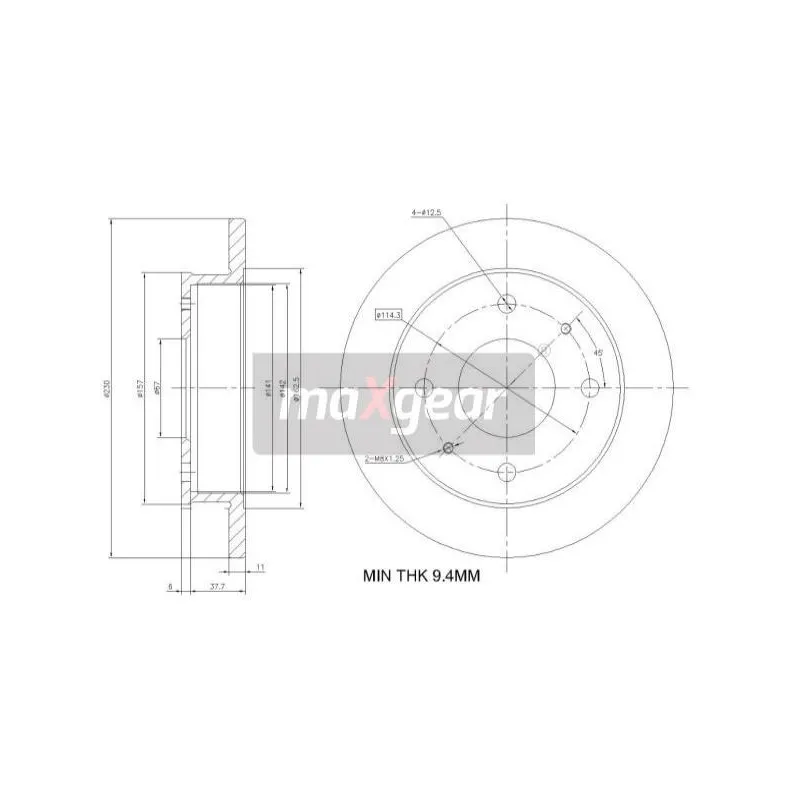 Jeu de 2 disques de frein avant MAXGEAR 19-0932