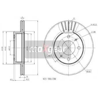 Jeu de 2 disques de frein avant MAXGEAR 19-0934