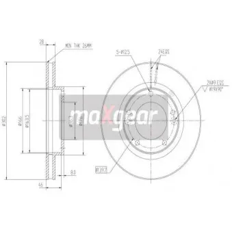 Jeu de 2 disques de frein avant MAXGEAR 19-0938