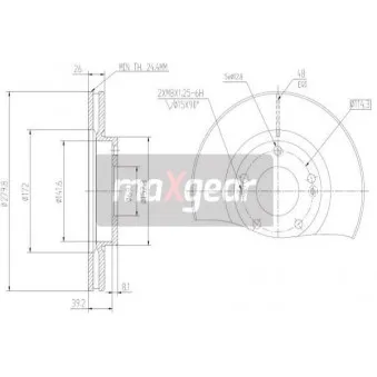 Jeu de 2 disques de frein avant MAXGEAR 19-0939