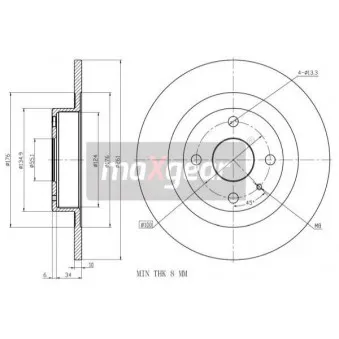 Jeu de 2 disques de frein arrière MAXGEAR 19-0941