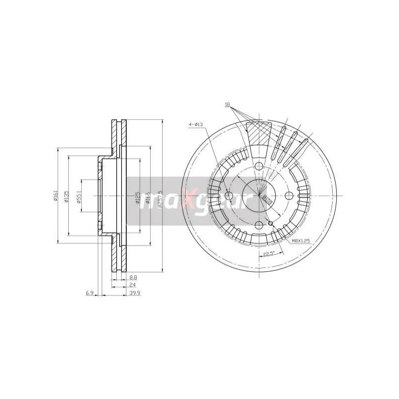 Jeu de 2 disques de frein avant MAXGEAR 19-0942