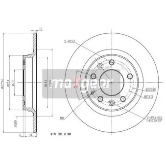 Jeu de 2 disques de frein arrière MAXGEAR 19-0943