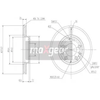 Jeu de 2 disques de frein avant MAXGEAR 19-0944
