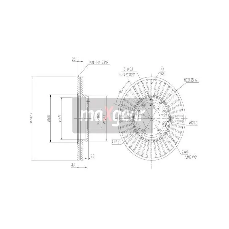 Jeu de 2 disques de frein avant MAXGEAR 19-0945