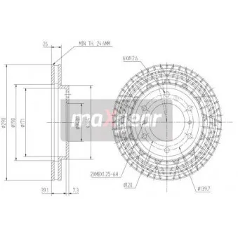 Jeu de 2 disques de frein avant MAXGEAR 19-0948