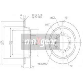 Jeu de 2 disques de frein arrière MAXGEAR 19-0949