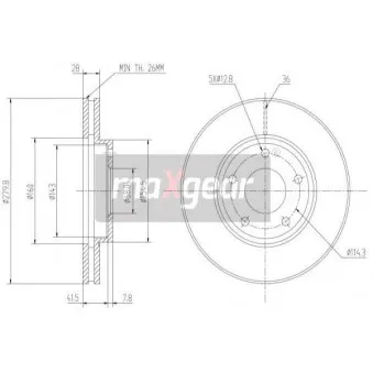 Jeu de 2 disques de frein avant MAXGEAR 19-0951